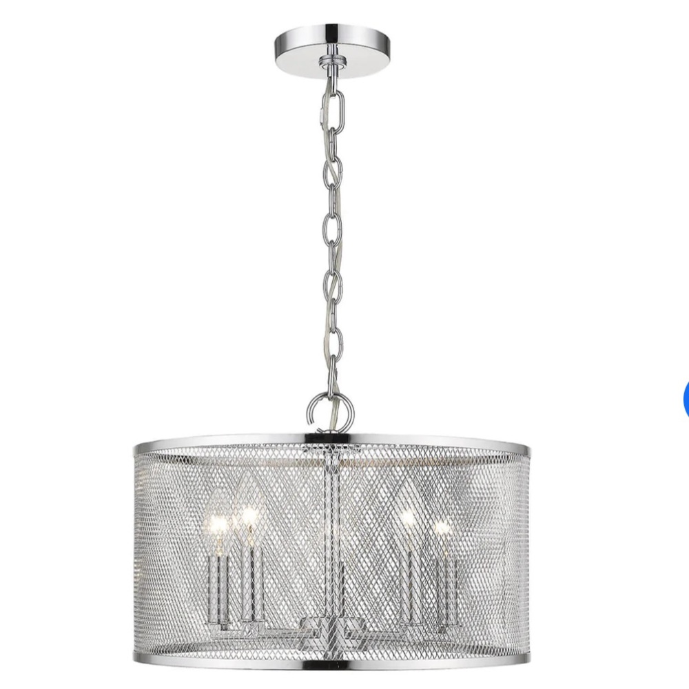 NWT Golden Lighting London 5-Light Pendant No Cage In Chrome